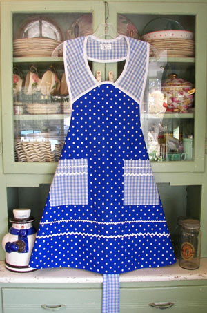 1940 Sky Blue polka dot blue gingham